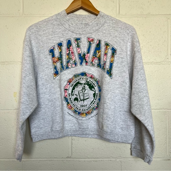 Freeze University of Hawaii Cropped Long Sleeve Sweatshirt-One Size - Picture 1 of 4